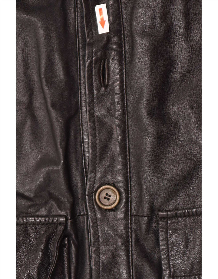 Giacca in pelle militare da uomo Squero UK 36 piccola nera