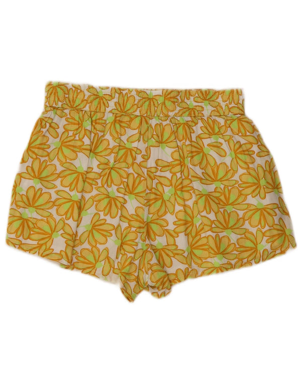 Pantaloni caldi a vita alta da donna Zara XS W26 cotone floreale giallo