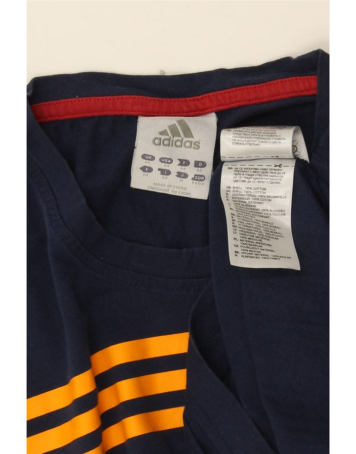 T-shirt da uomo Adidas Top media in cotone blu navy