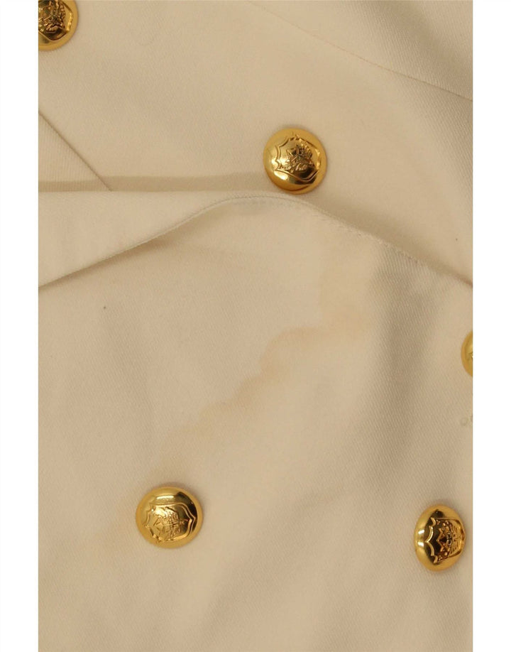 Giacca blazer doppiopetto da donna Zara UK 14 XL poliestere bianco sporco