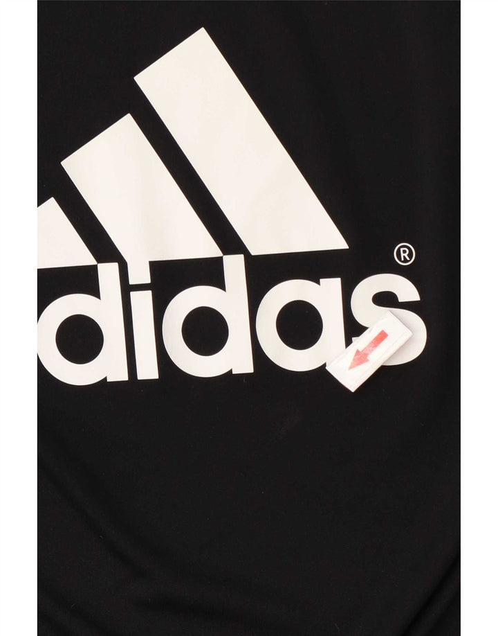 T-shirt grafica Adidas Climalite da uomo, grande, in poliestere nero