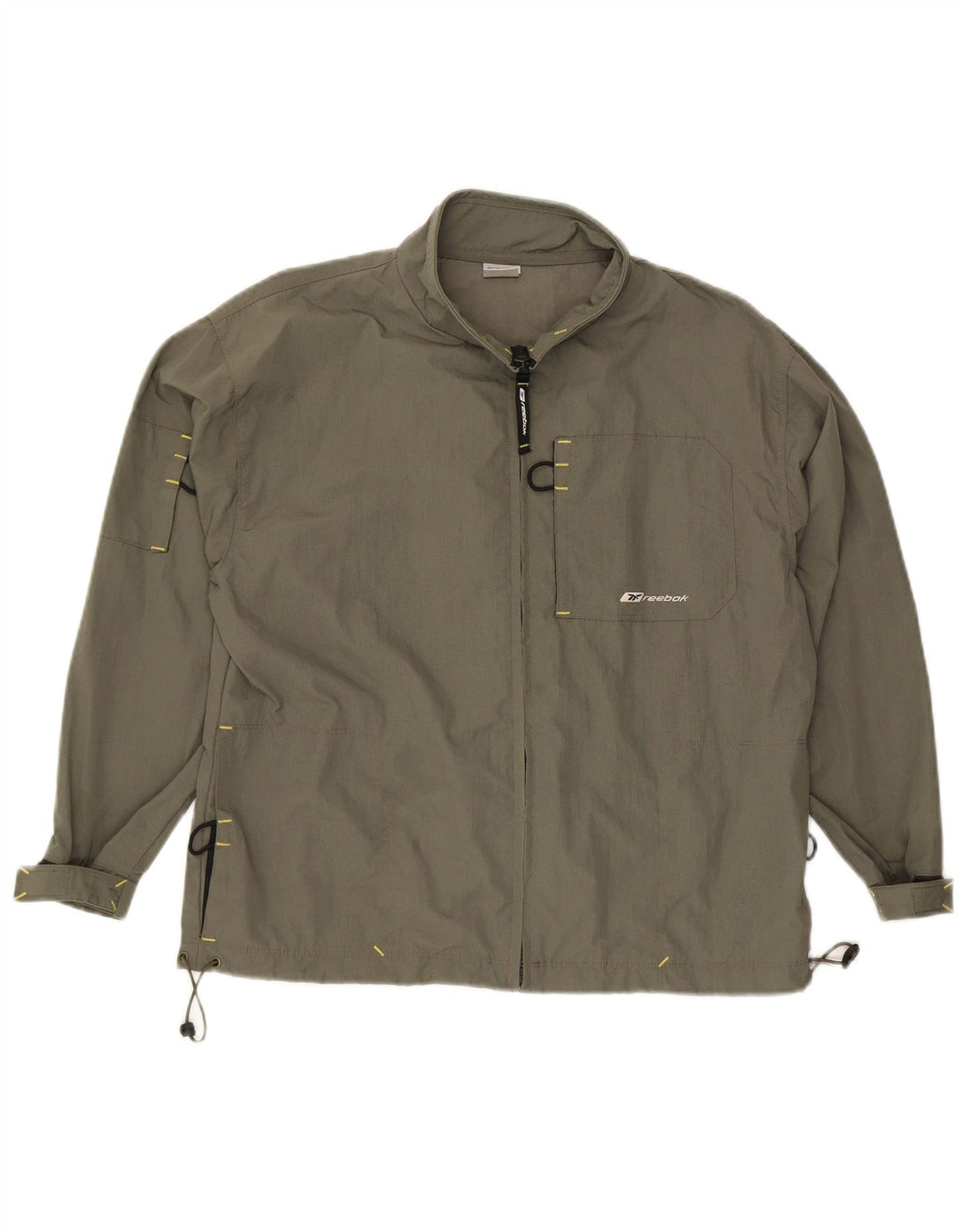 REEBOK Boys Windbreaker Jacket 11-12 Years  Khaki Nylon