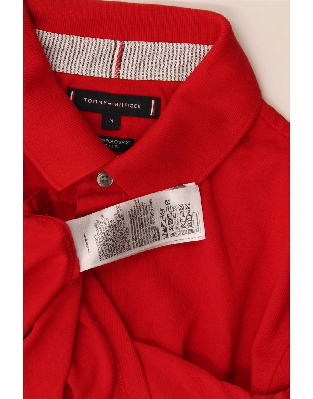 Polo da uomo Regular Fit Tommy Hilfiger in cotone rosso medio
