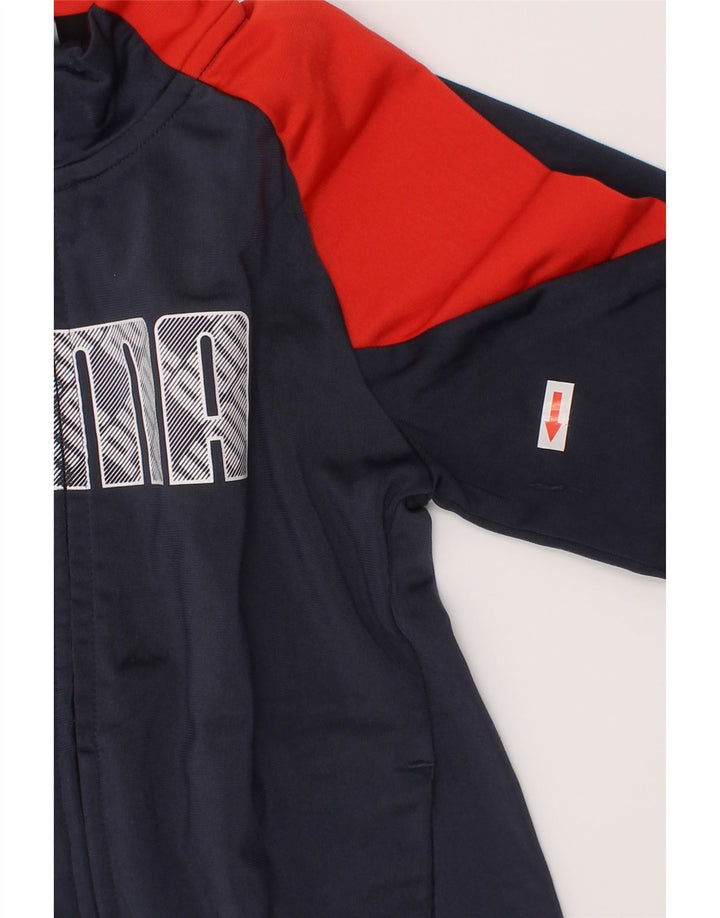 Giacca da tuta grafica da ragazzo Puma 9-10 anni Blu navy Colourblock