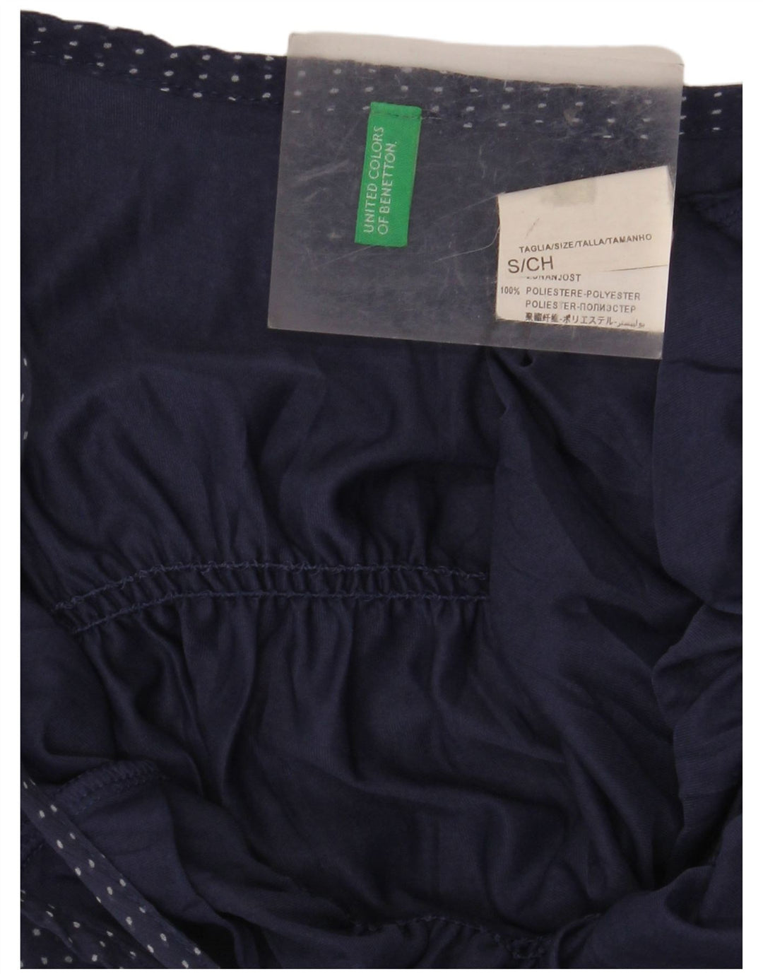 BENETTON Prendisole da donna UK 10 Piccolo poliestere maculato blu navy