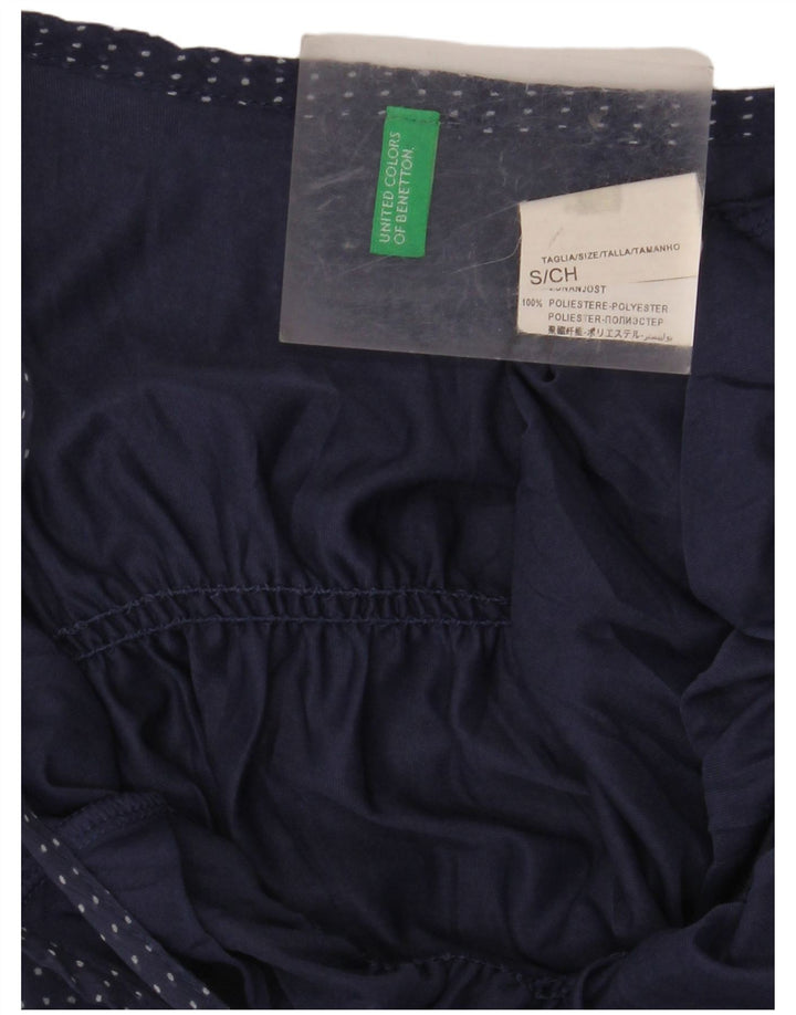 BENETTON Prendisole da donna UK 10 Piccolo poliestere maculato blu navy