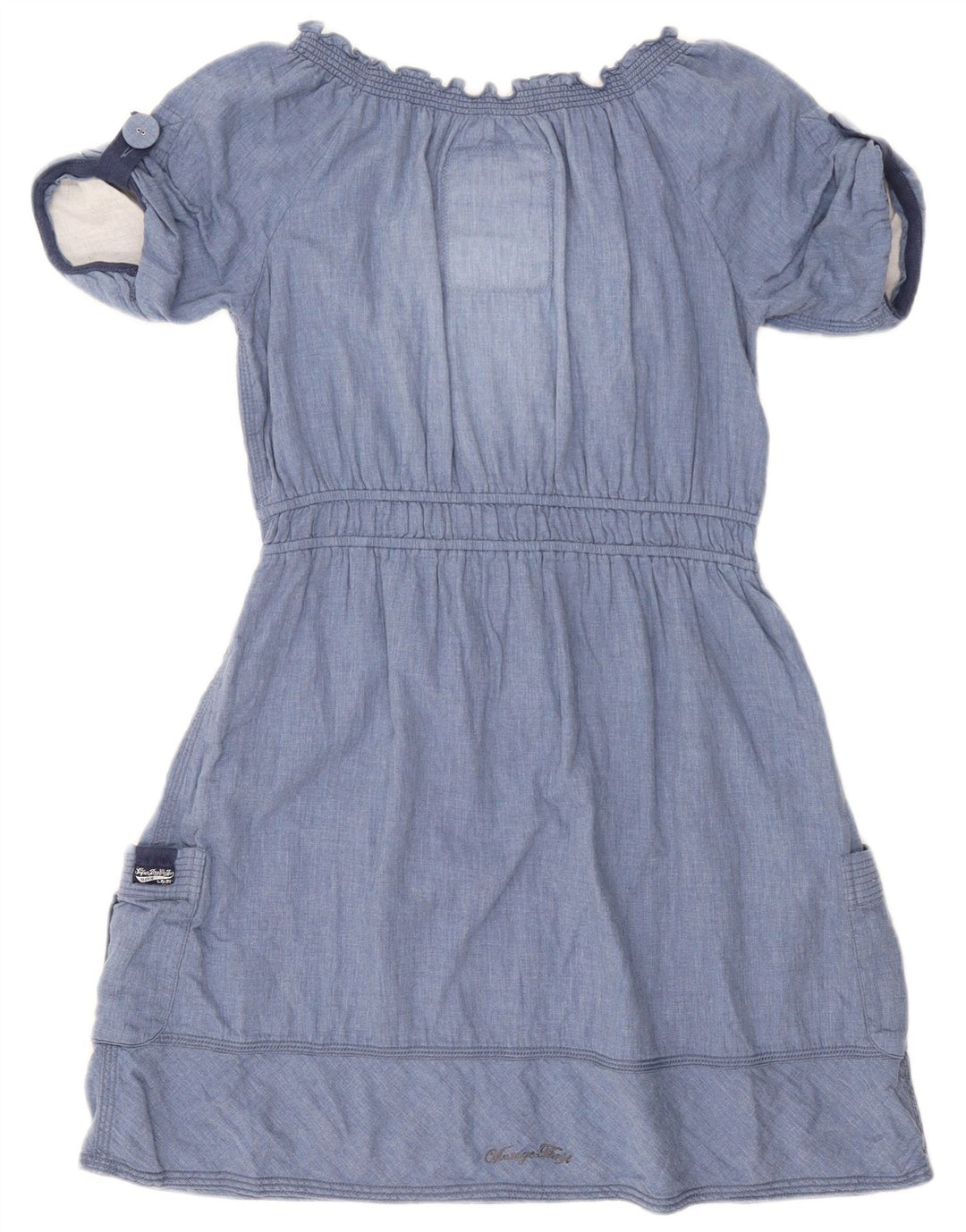 Abito a trapezio da donna Superdry UK 14 cotone blu medio