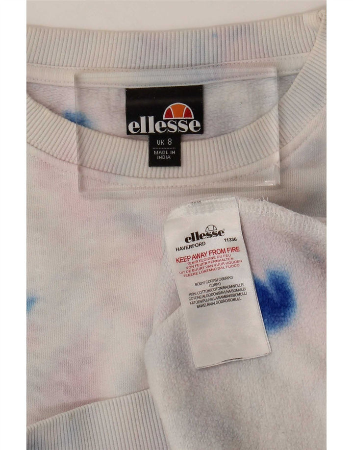 Ellesse, felpa oversize da donna, maglione, UK 8, piccolo, multicolore, tie dye