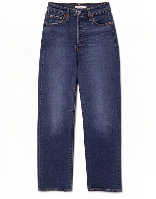 Jeans dritti a vita alta Levi's Ribcage da donna W28 L27 cotone blu