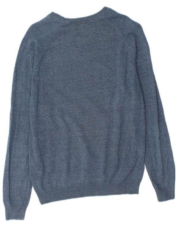 Maglione maglione da donna con scollo a barca Superdry UK 14 cotone blu medio