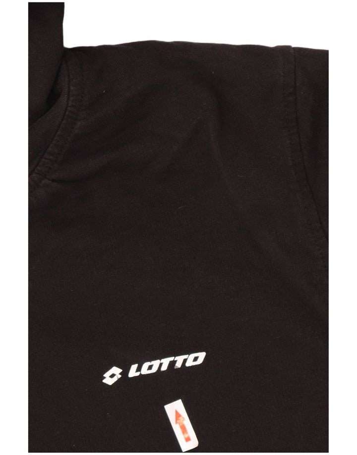 Maglione con cappuccio e zip da uomo Lotto grande in cotone nero