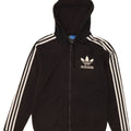 Maglione con cappuccio e zip da uomo Adidas piccolo in poliestere nero