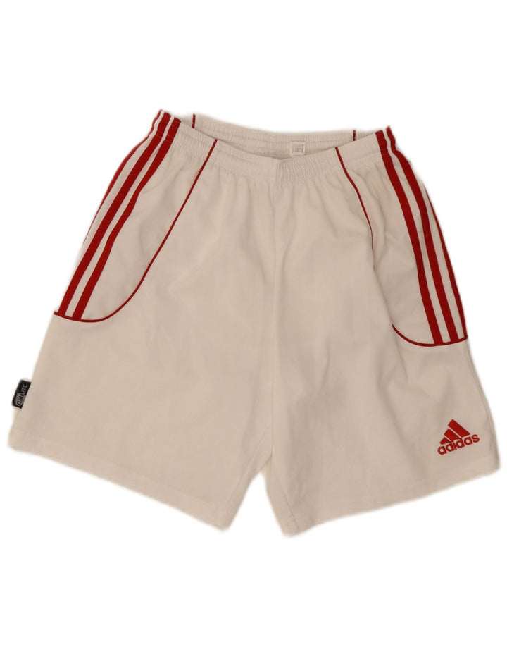 Pantaloncini sportivi Adidas Climalite da uomo piccoli in poliestere bianco