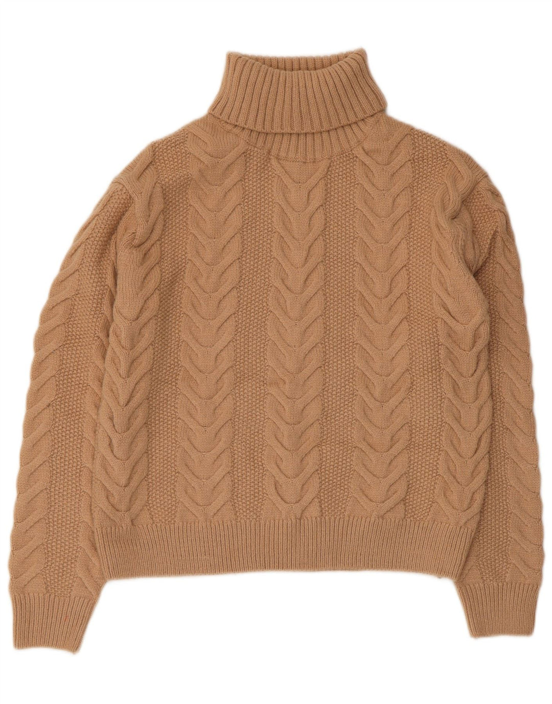 MARKS & SPENCER Maglione maglione a collo alto da donna UK 10 Piccolo Marrone