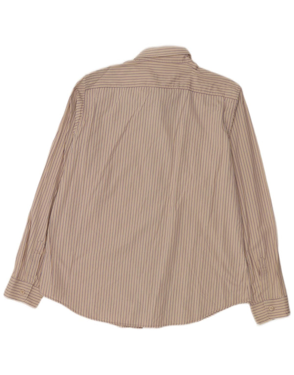 Camicia Armani Jeans Uomo 3XL Cotone a Righe Beige