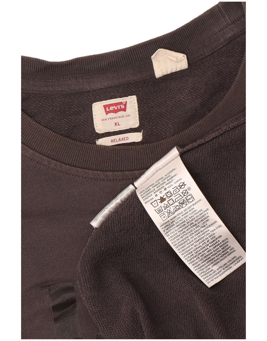 Levi's Uomo Felpa con grafica rilassata Maglione XL Cotone grigio