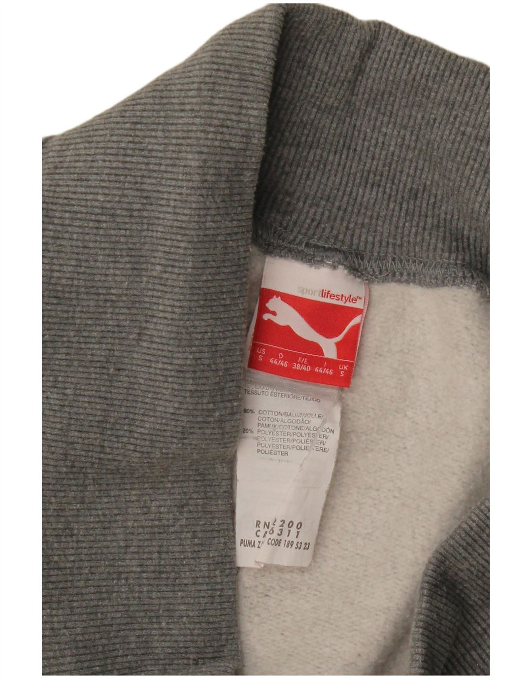 Pantaloni da tuta grafica da uomo Puma Joggers piccoli in cotone grigio
