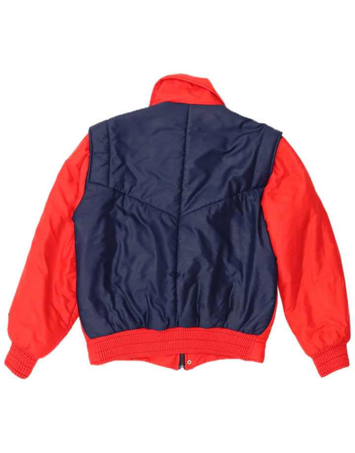 Giacca imbottita vintage da uomo IT 48 Medium Red Colourblock in poliammide