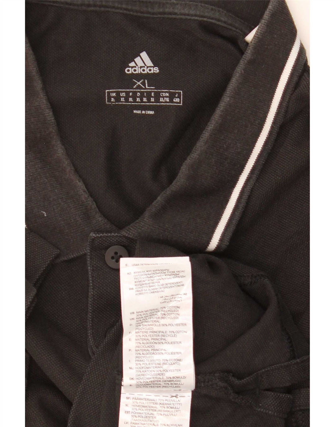 Polo Adidas da uomo XL in cotone nero