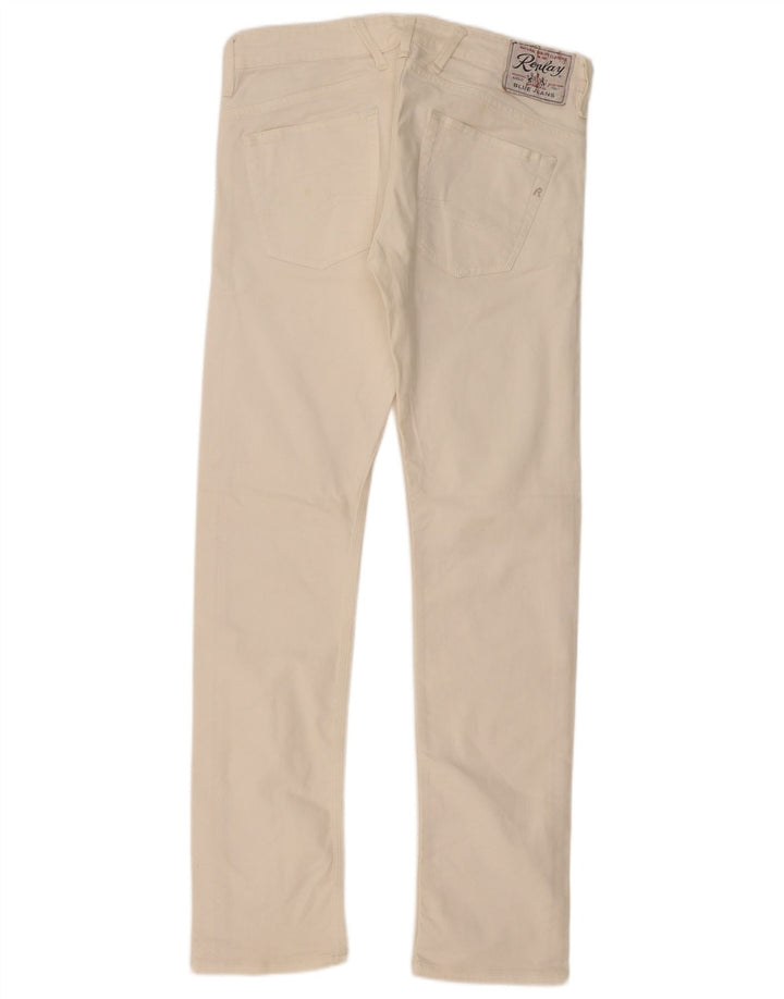 REPLAY Womens Slim Jeans W33 L34 White Cotton