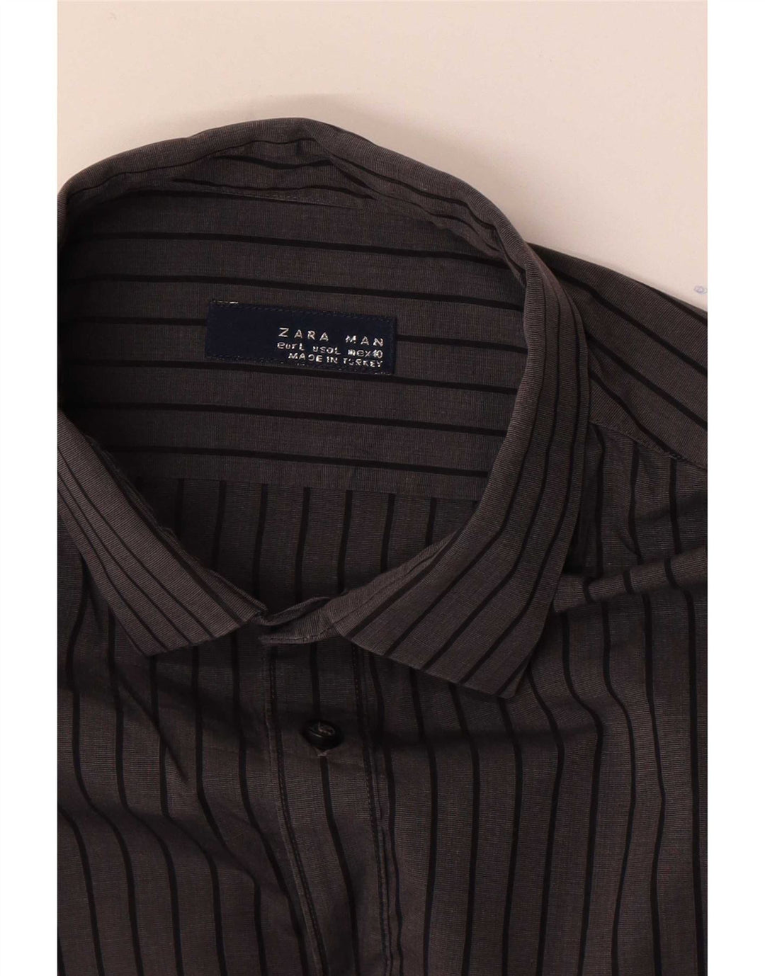 Camicia Zara Uomo Grande Gessato Grigio