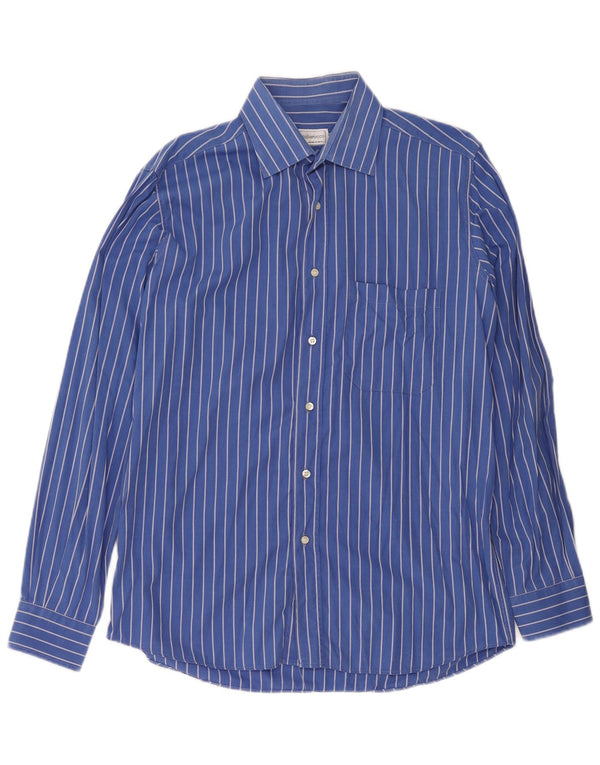 Camicia da uomo Roccobarocco taglia 40 15 3/4 gessato blu medio