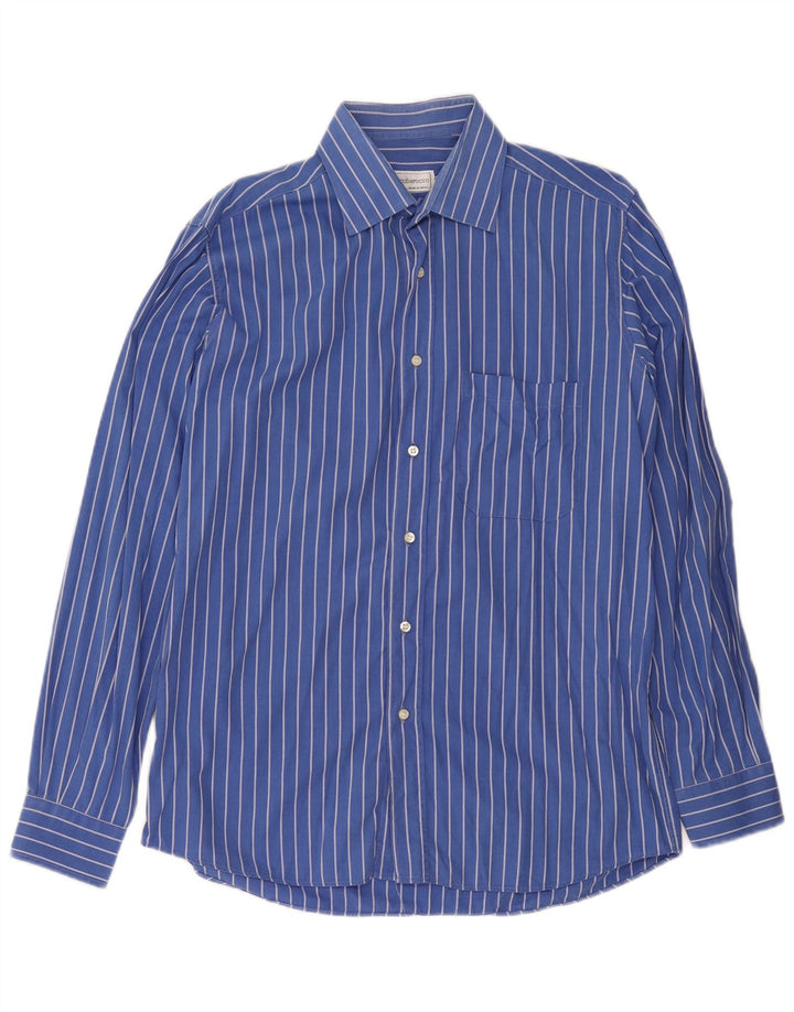 Camicia da uomo Roccobarocco taglia 40 15 3/4 gessato blu medio