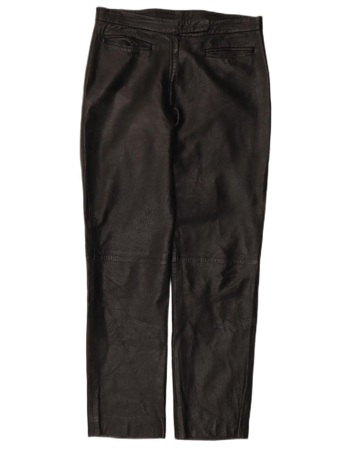Pantaloni Dritti In Pelle Donna Conbipel IT 48 XL W30 L29 Pelle Nera