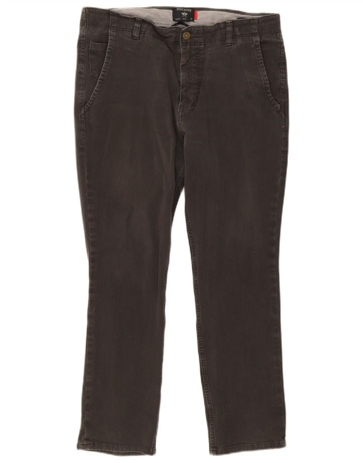 Pantaloni chino slim da uomo Dockers W34 L27 cotone grigio