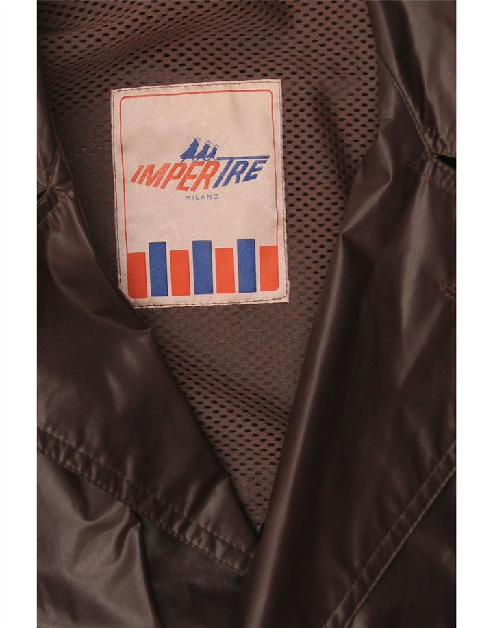 Impermeabile vintage da uomo Milano UK 40 grande marrone