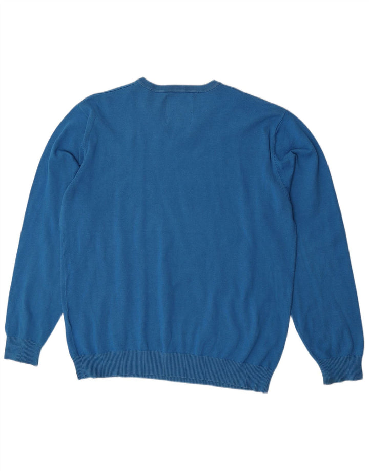 Maglione maglione con scollo a V da uomo Jack & Jones 2XL acrilico blu