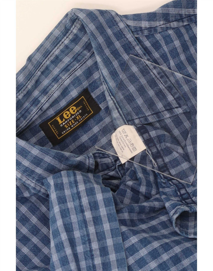 Camicia da uomo Lee XL in cotone a quadri blu