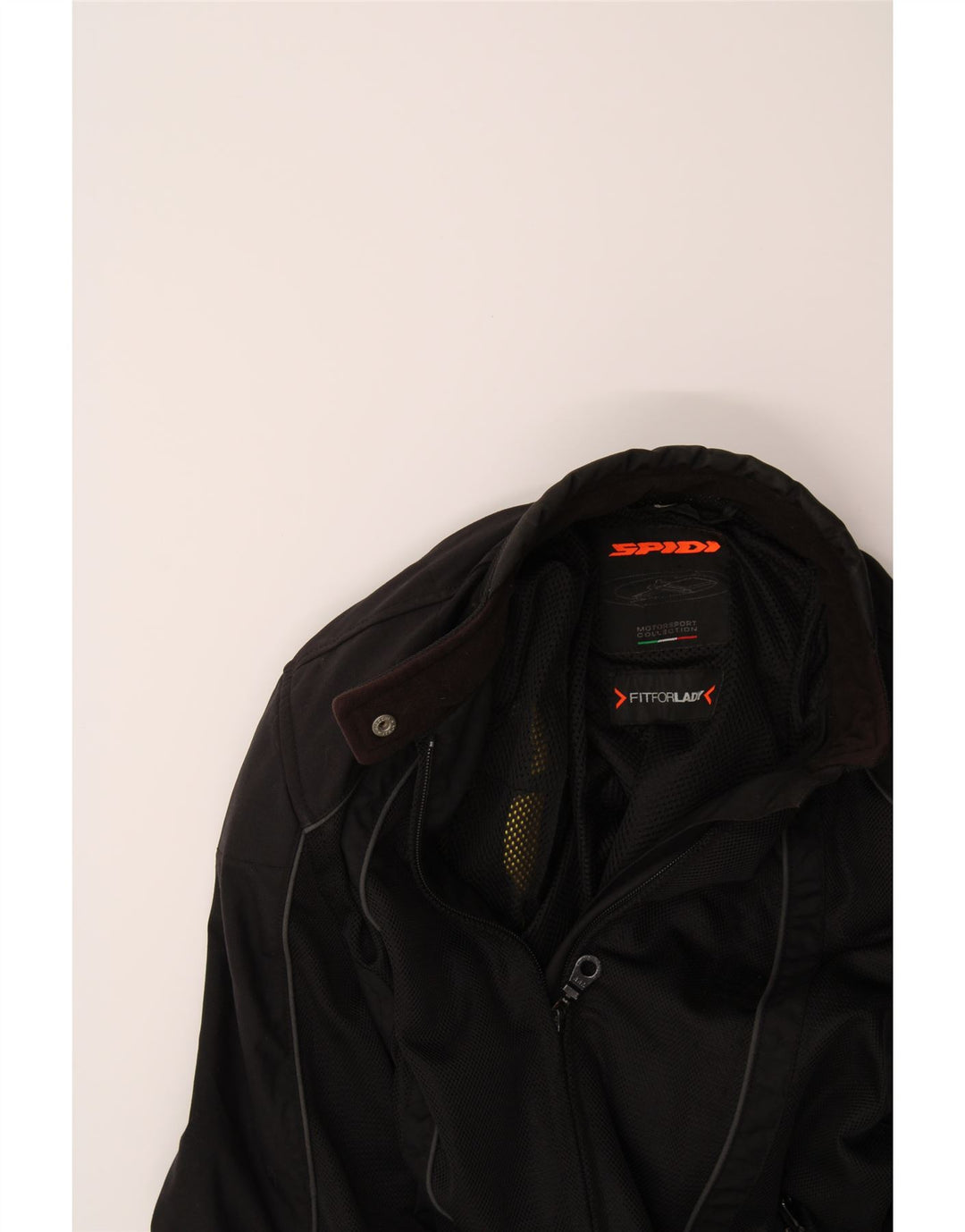SPIDI Womens Racer Jacket UK 18 XL Black Polyester Vintage Spidi and Second-Hand Spidi from Messina Hembry 