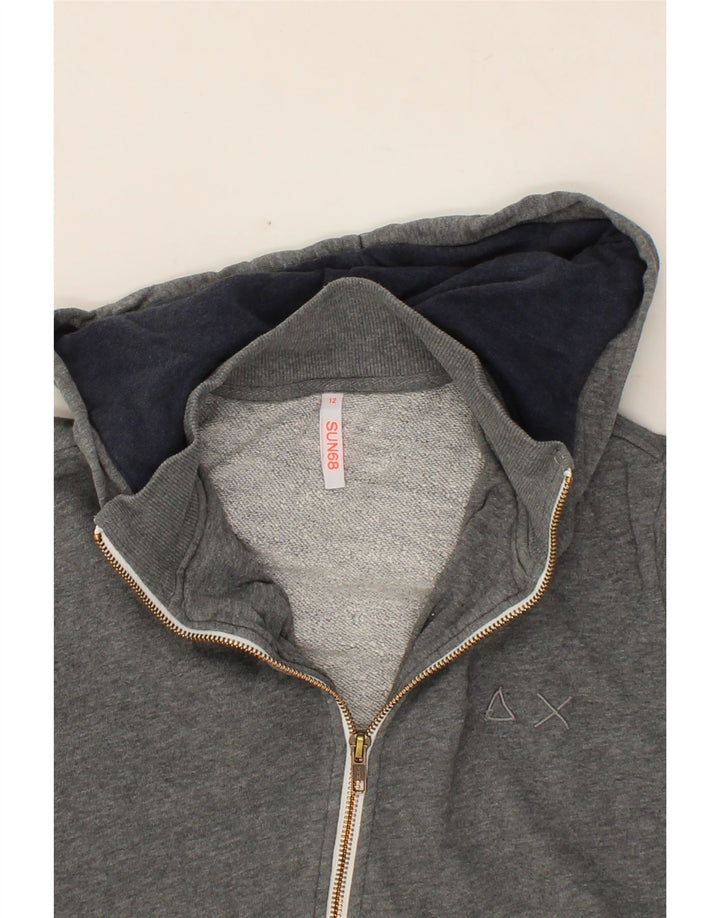 SUN68 Boys Zip Hoodie Sweater 11-12 Years Grey Cotton Vintage Sun68 and Second-Hand Sun68 from Messina Hembry 