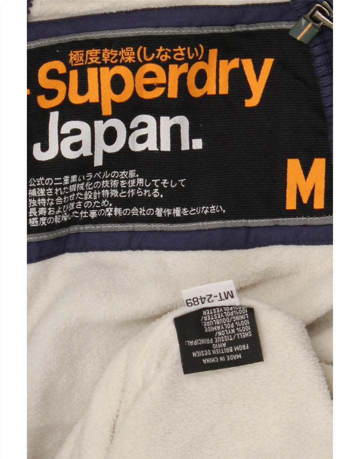 Giacca a vento con cappuccio da donna SUPERDRY UK 14 nylon blu navy medio
