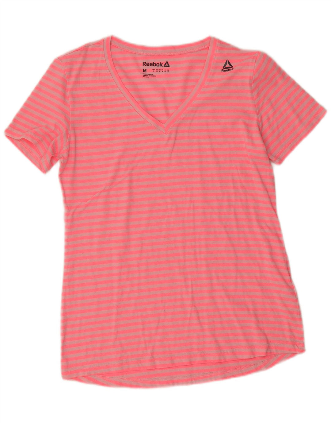 T-shirt Reebok da donna Top UK 12 poliestere a righe rosa medio