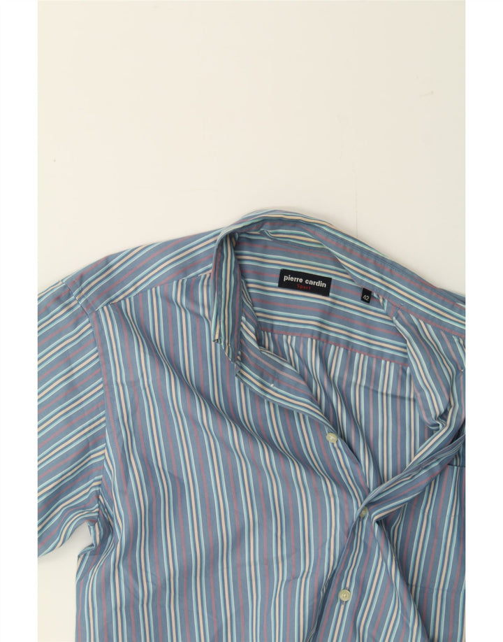 PIERRE CARDIN Mens Shirt Size 42 Large Blue Striped Vintage Pierre Cardin and Second-Hand Pierre Cardin from Messina Hembry 