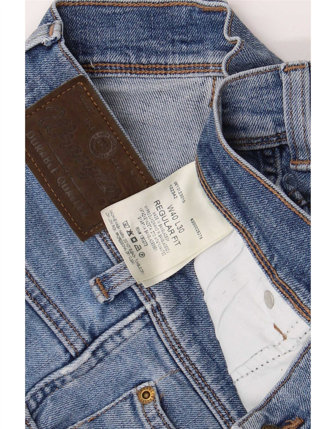 Jeans dritti da uomo Wrangler vestibilità regolare W40 L30 cotone blu