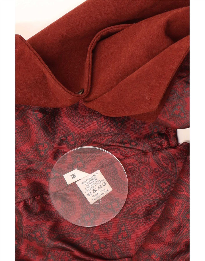Gilet da donna vintage UK 12 Poliestere bordeaux medio