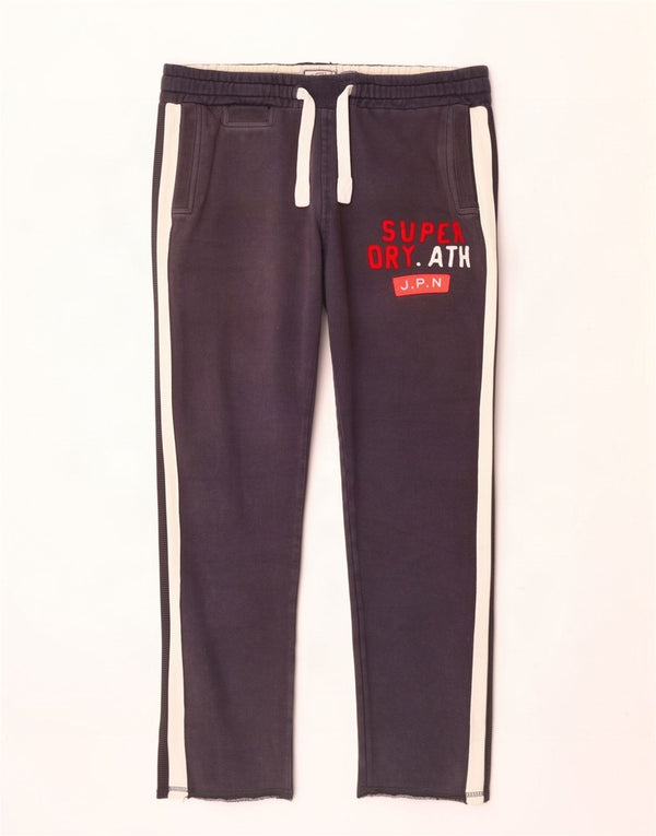 Pantaloni da tuta con grafica da uomo Superdry XL in cotone grigio