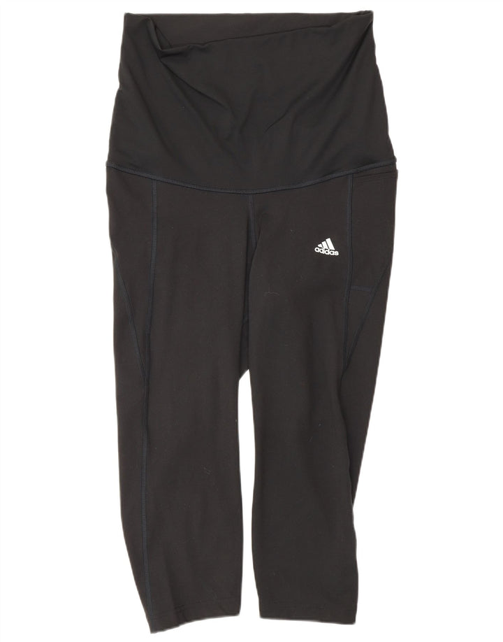 Leggings Capri premaman da donna Adidas UK 12/14 Poliestere nero medio