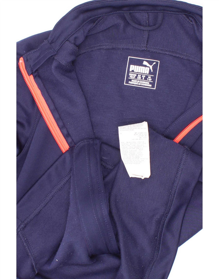 Giacca sportiva da ragazza Puma 7-8 anni in poliestere blu navy