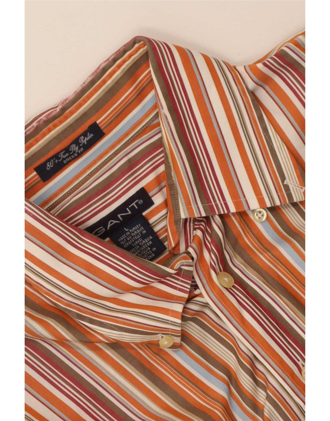 Gant Camicia elegante da uomo in cotone a righe grandi multicolore