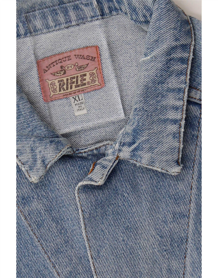 Giacca da uomo in denim invecchiato Rifle UK 42 XL Blu
