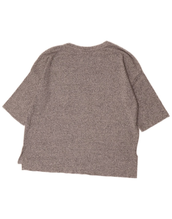 T-shirt oversize Zara Trafaluc da donna UK 10 piccola grigia chiazzata
