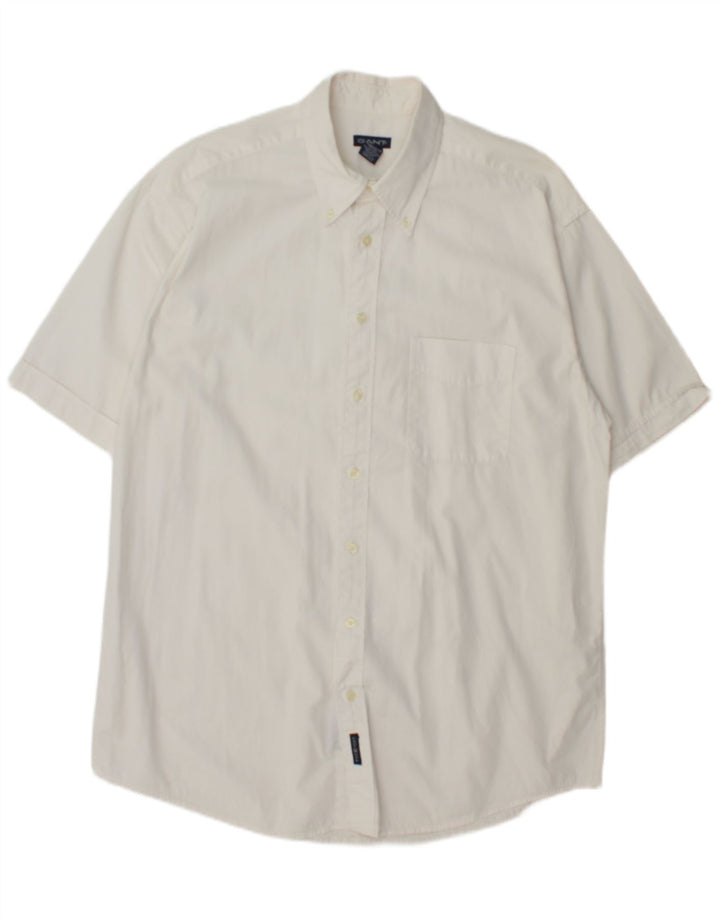 Gant Camicia a maniche corte da uomo grande in cotone bianco