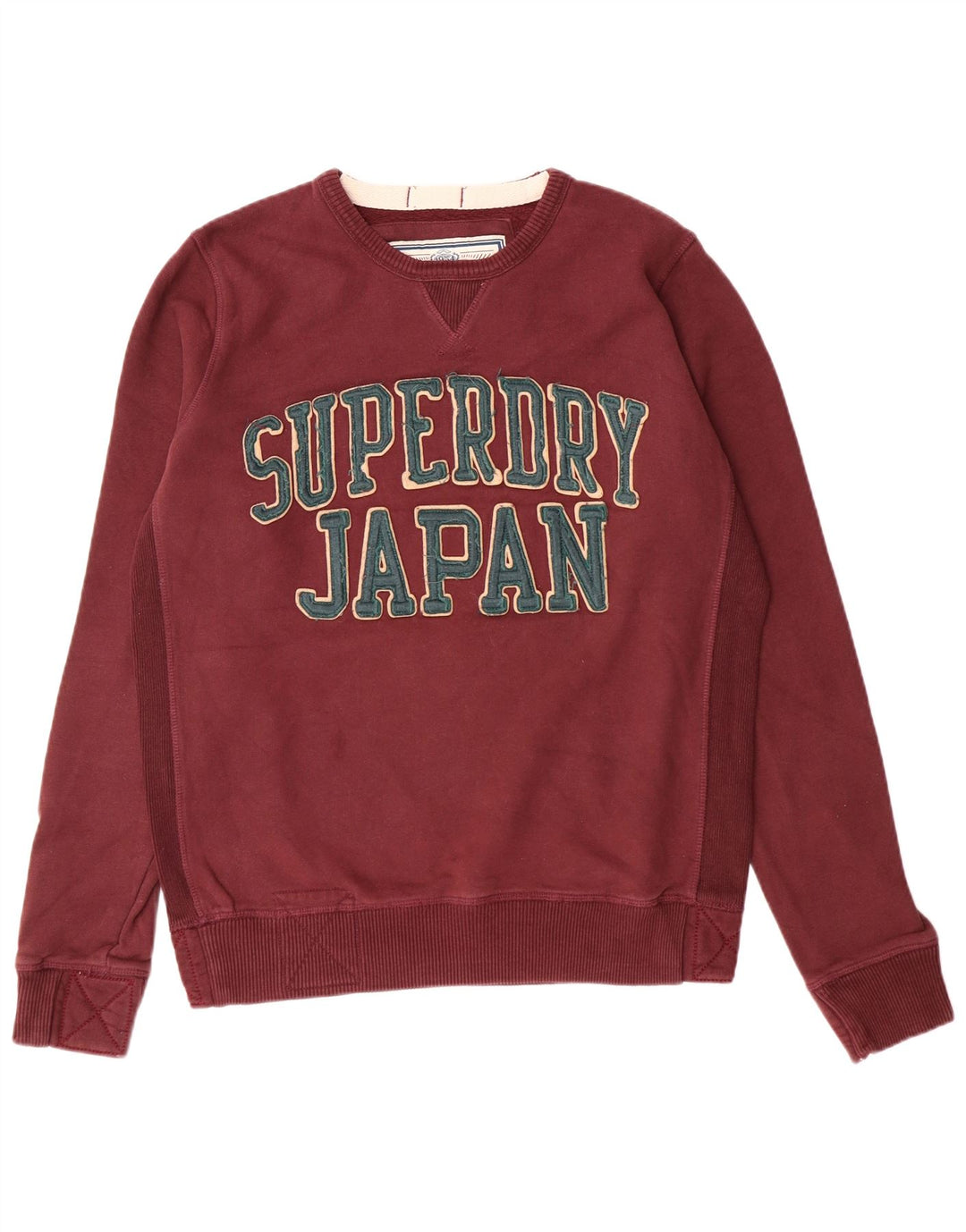 Felpa grafica da uomo Superdry Maglione grande in cotone bordeaux