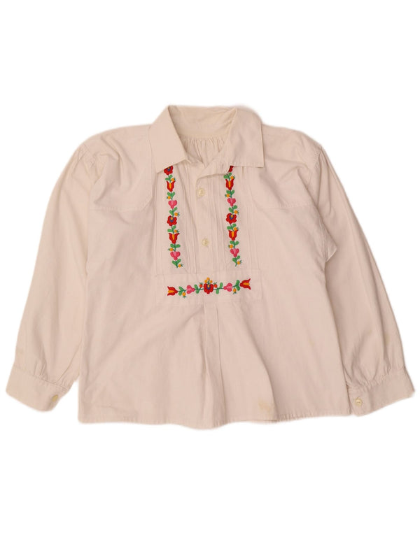 Camicetta da donna VINTAGE UK 12 floreale bianco medio