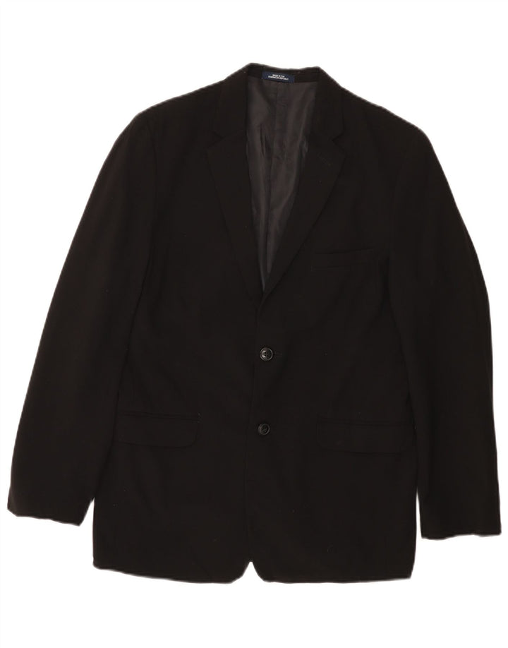 Giacca blazer a 2 bottoni VINTAGE da ragazzo 15-16 anni in poliestere nero