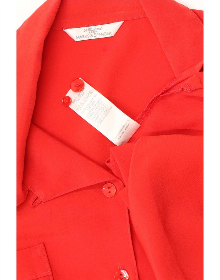 Marks & Spencer Donna St. Michael Camicia Camicetta UK 16 Grande Poliestere Rosso